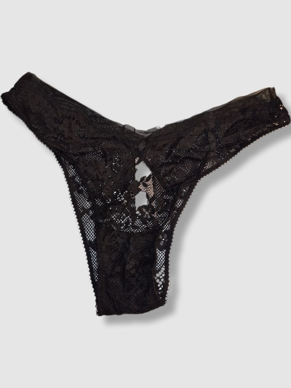 Victoria's Secret Black Lace Thong